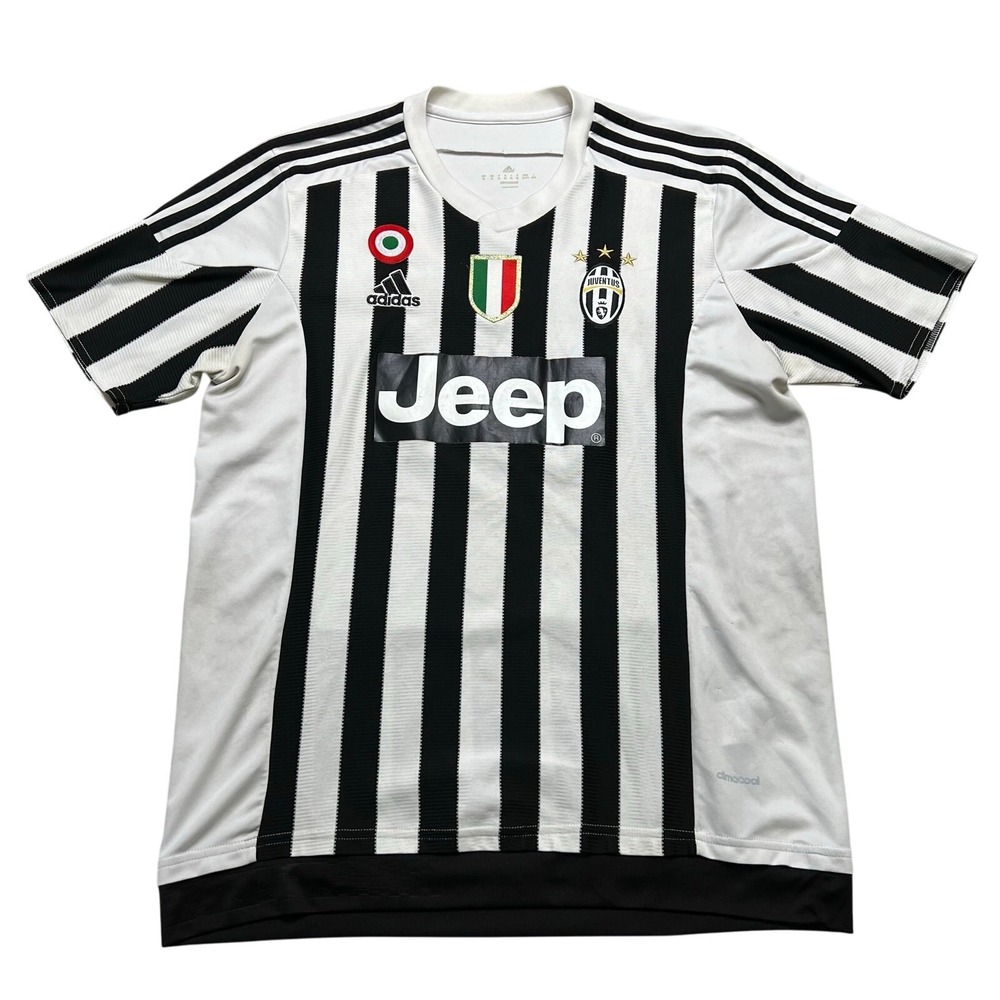 Adidas‎ Juventus Jersey Mens XL Black White 2015-16 Jeep Home Soccer Kit S74569